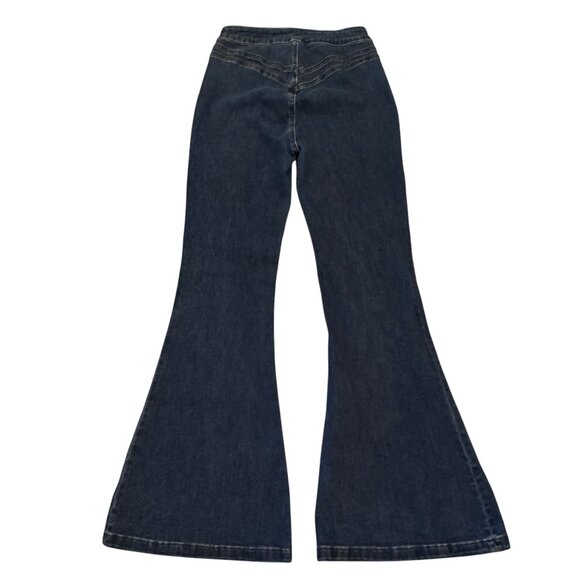 NWT DRIFTWOOD JEANS Medium Wash Veda X Harmony Flare Leg Jeans  Size 28 - Picture 5 of 14
